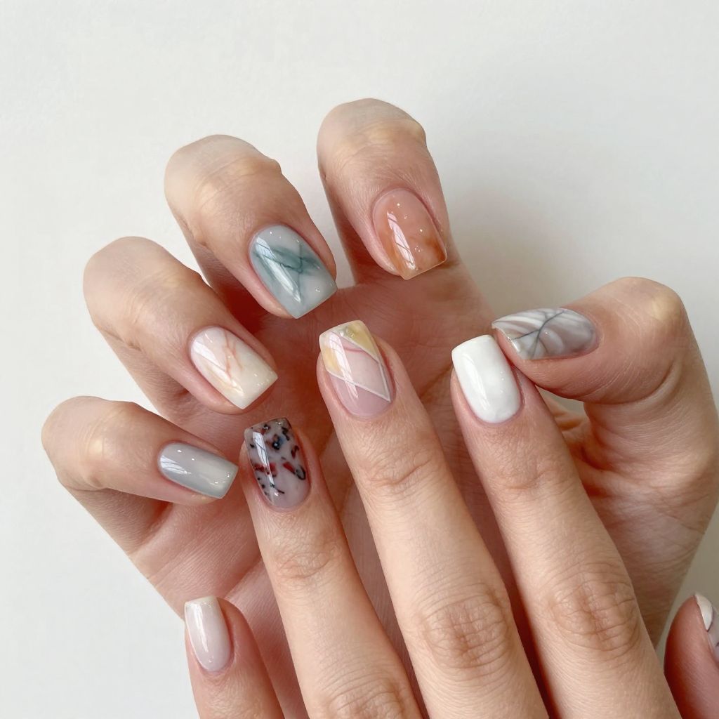 Marble nail idea 15