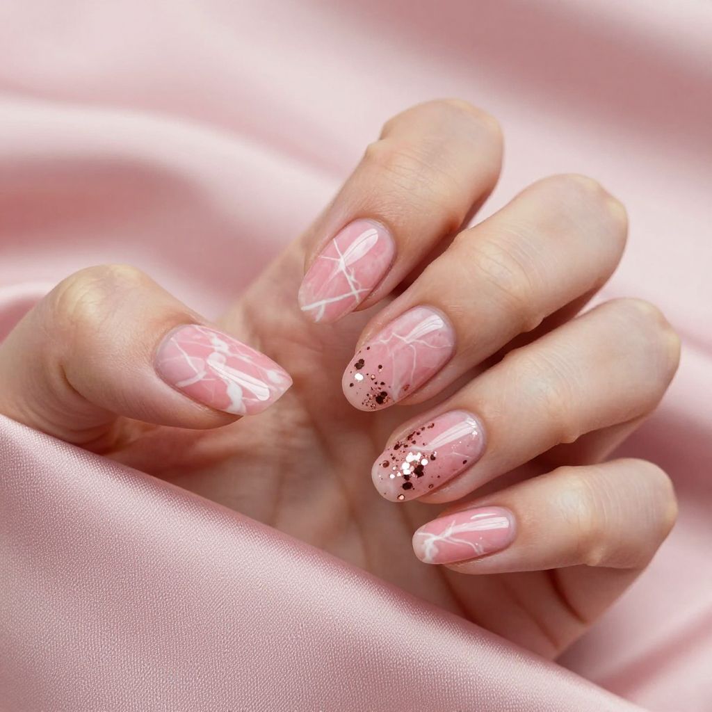 Marble nail idea 7