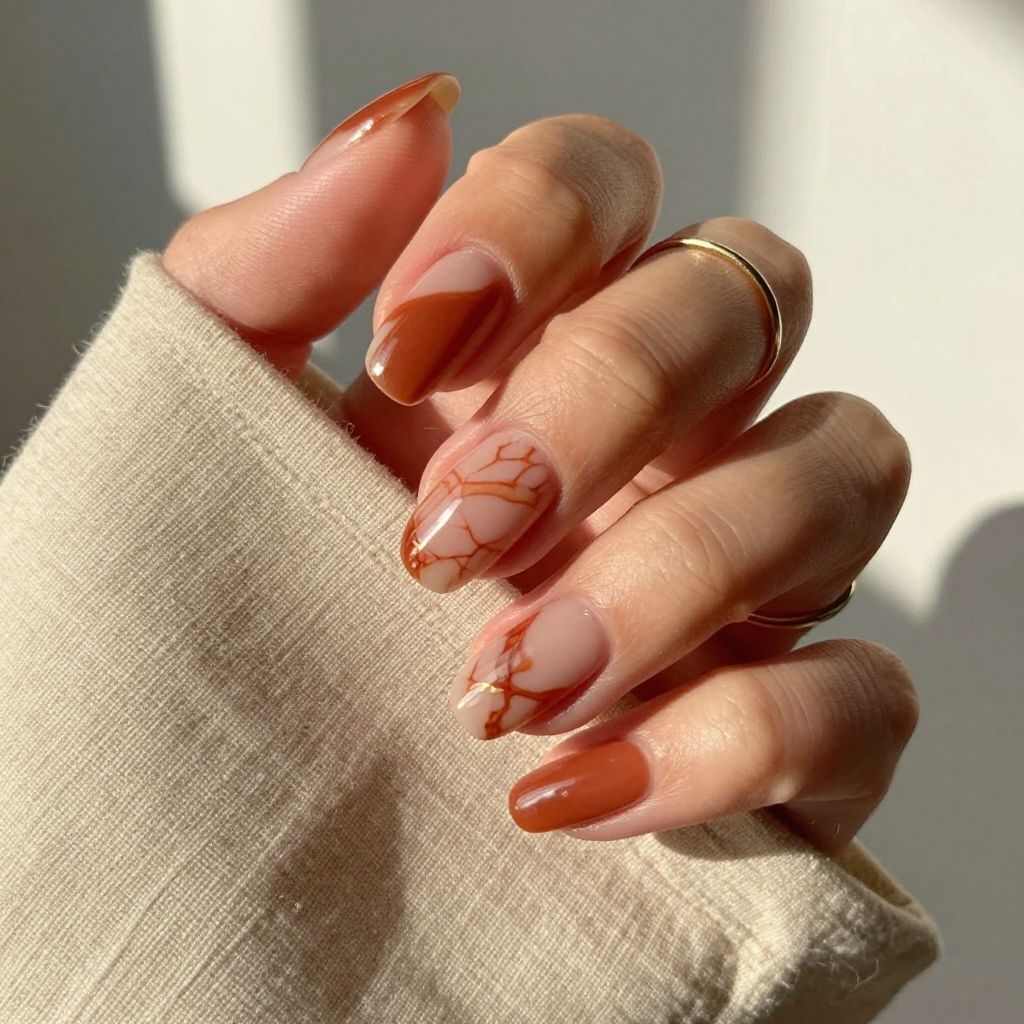 Terracotta Marble Nails