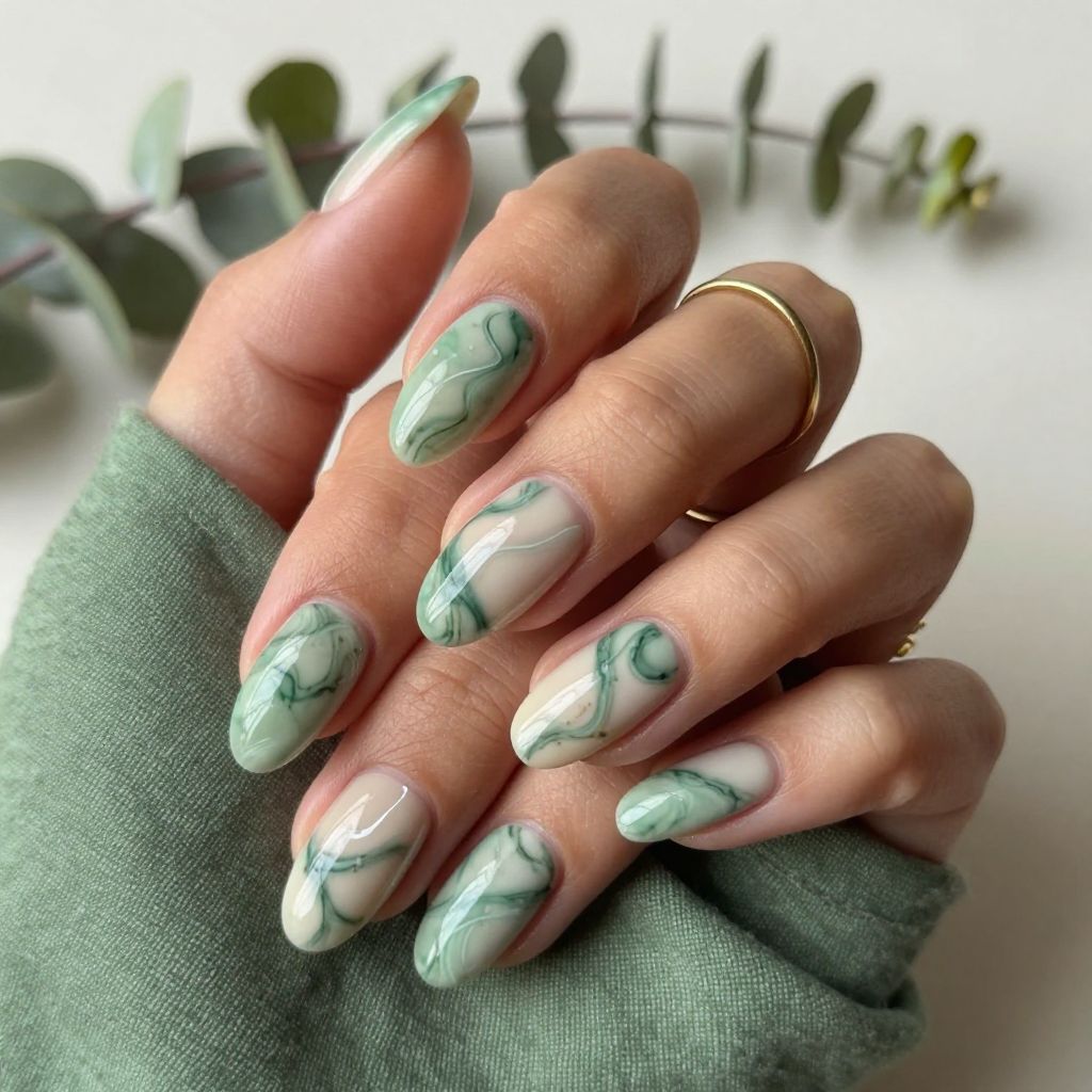 Green Marble with a Botanical Feel