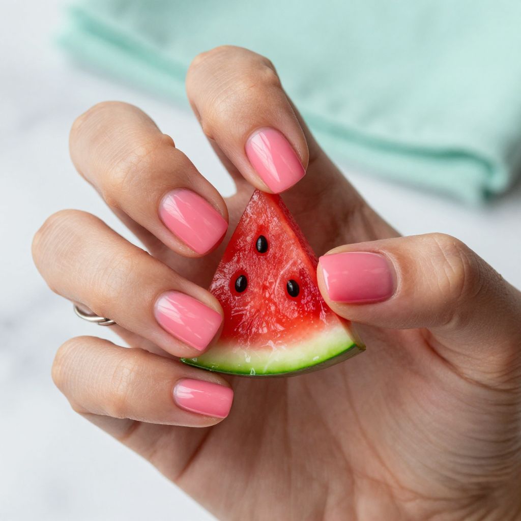 Juicy Watermelon Accent nails