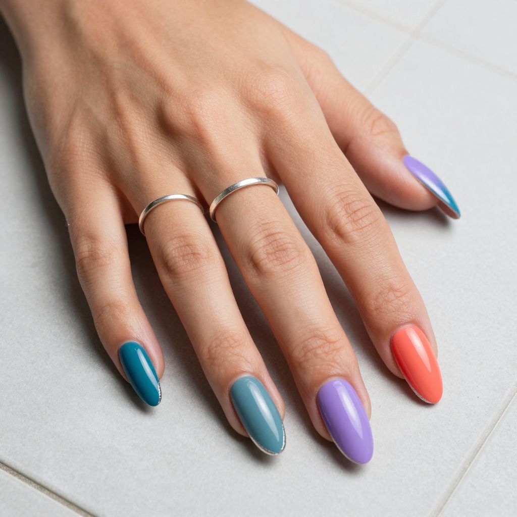 Bold Color Block nails