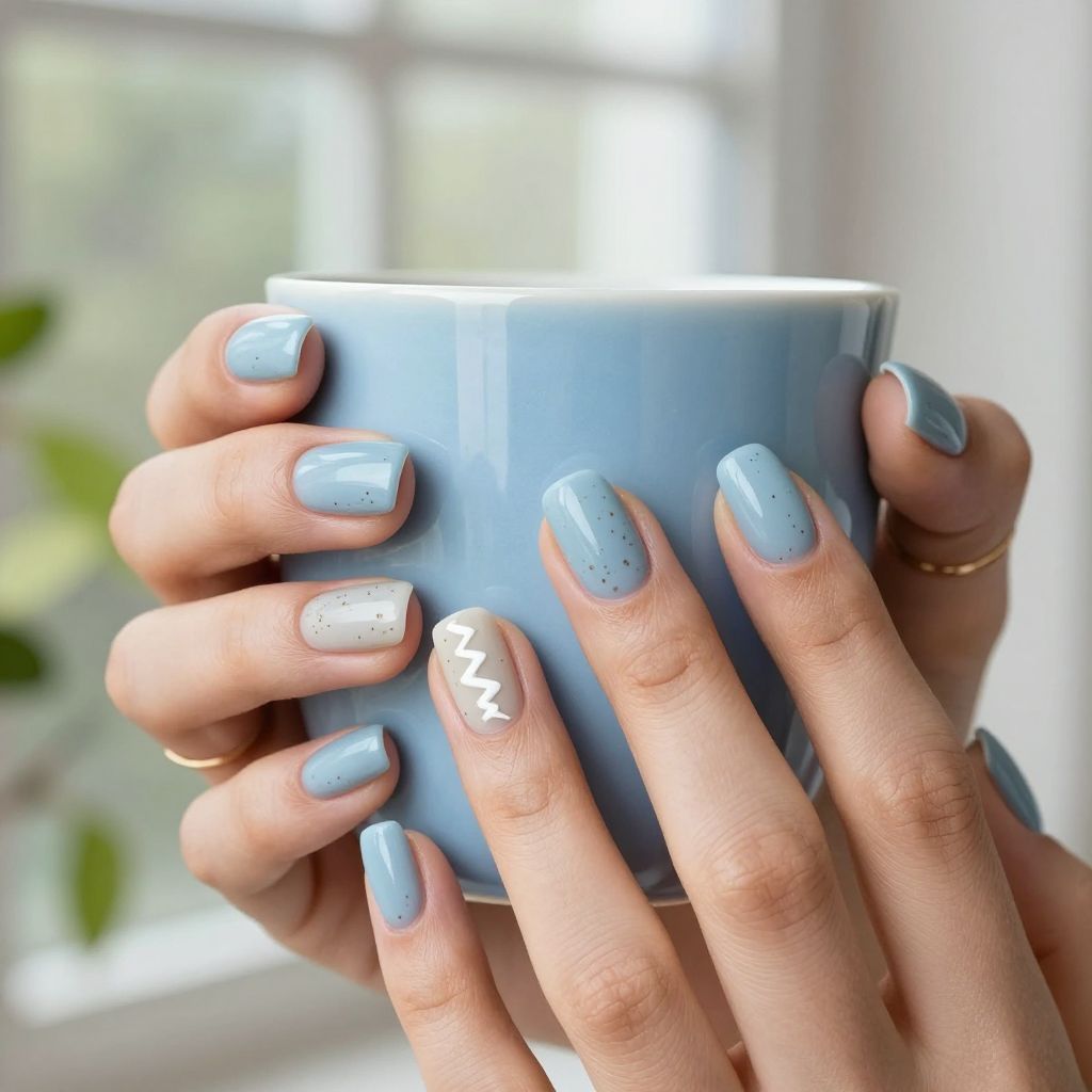 Speckled Robin Egg nails