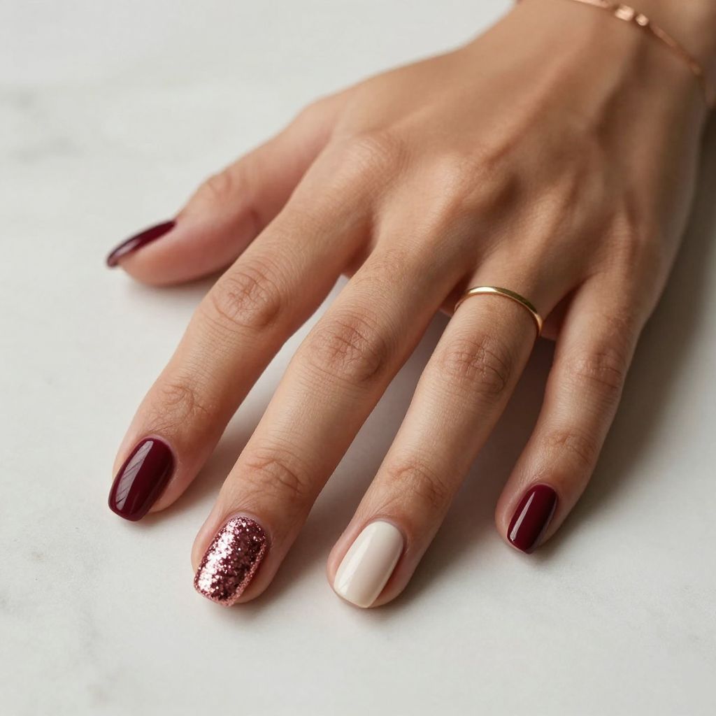 Maroon Nail Ideas 11