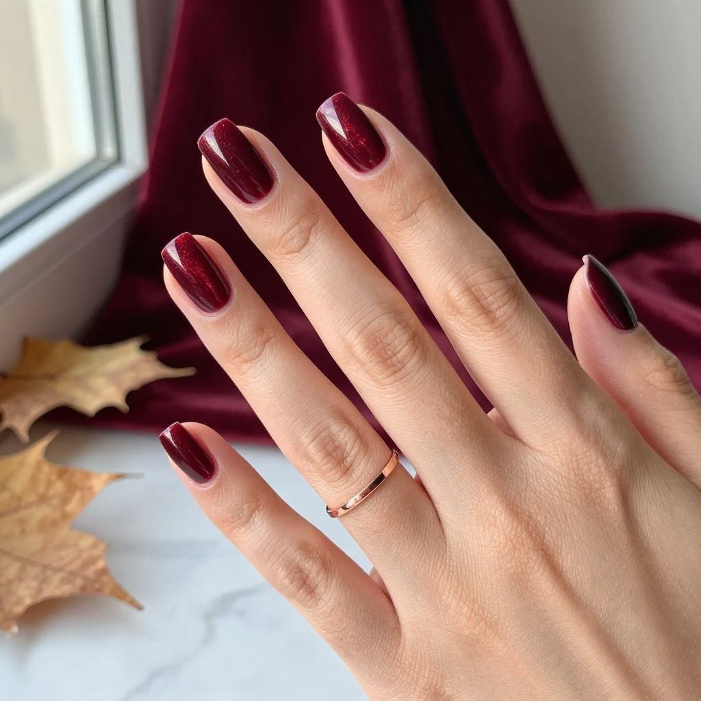 Maroon Nail Ideas 3