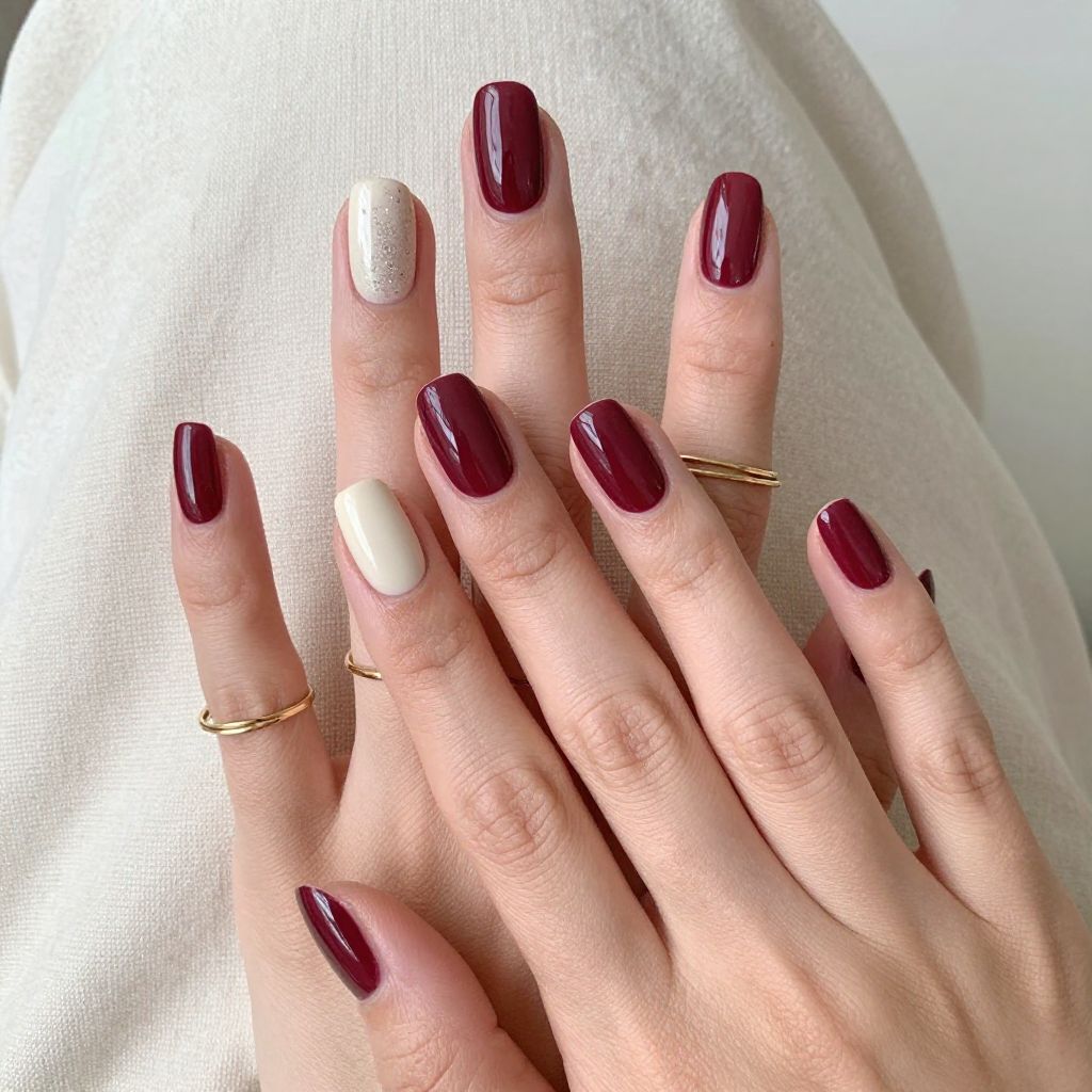 Maroon Nail Ideas 5