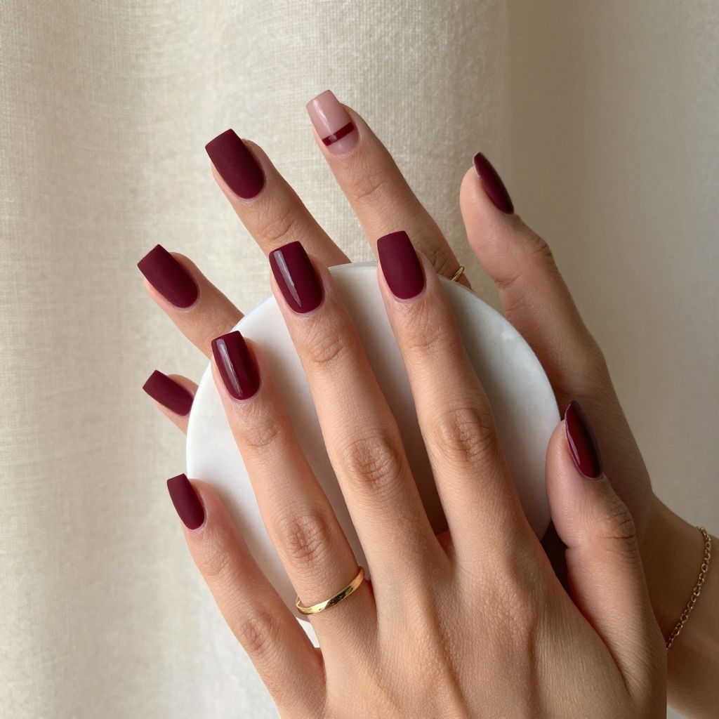 Maroon Nail Ideas 6