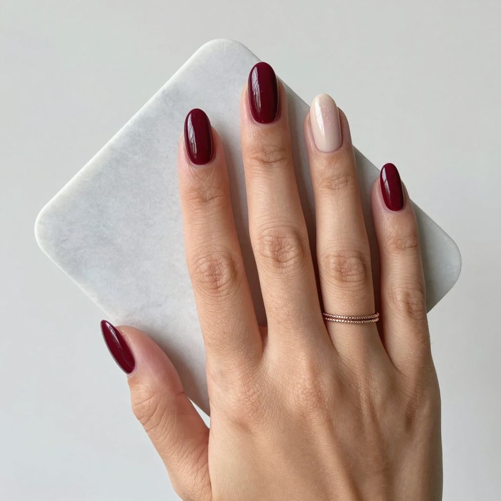 Maroon Nail Ideas 9