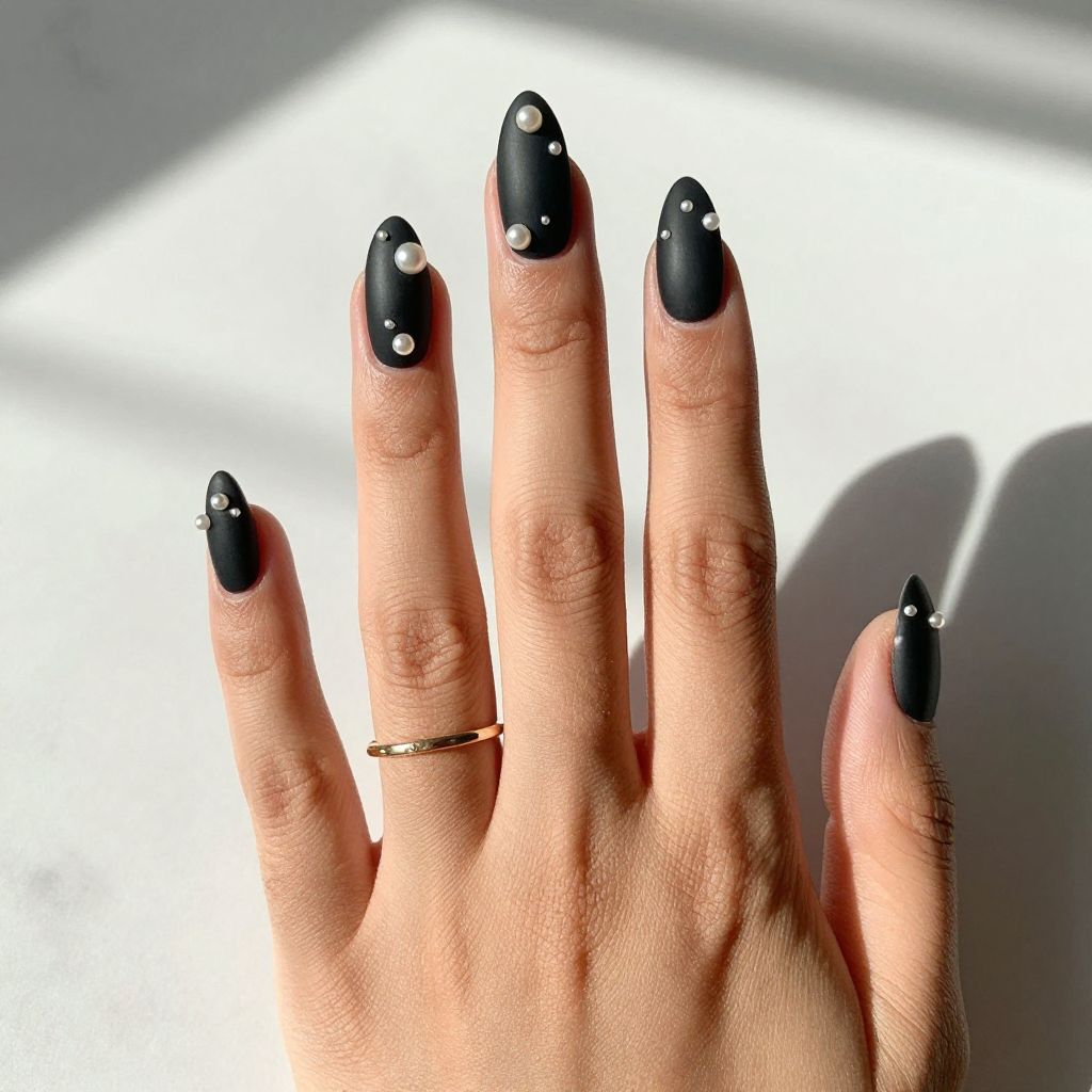 Matte Black with Pearl Accents