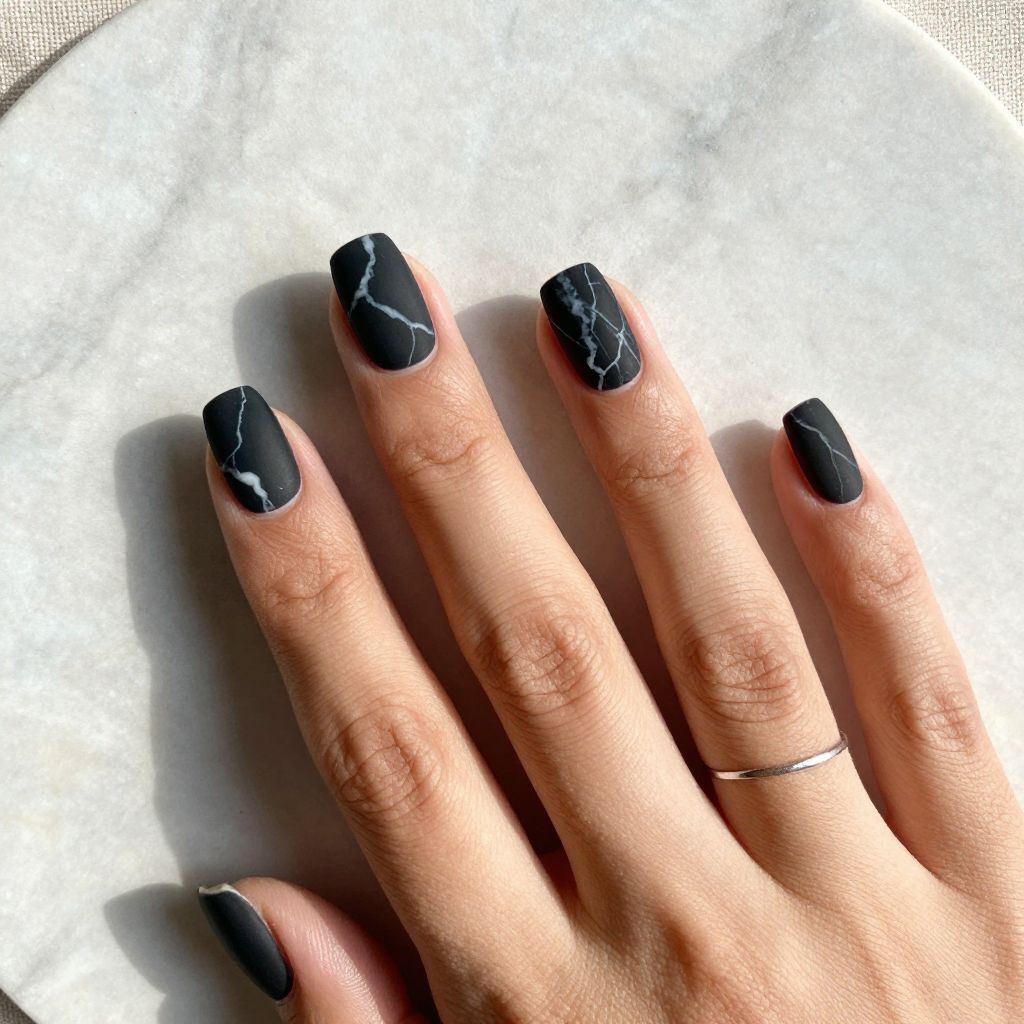 Matte Black Marble Effect