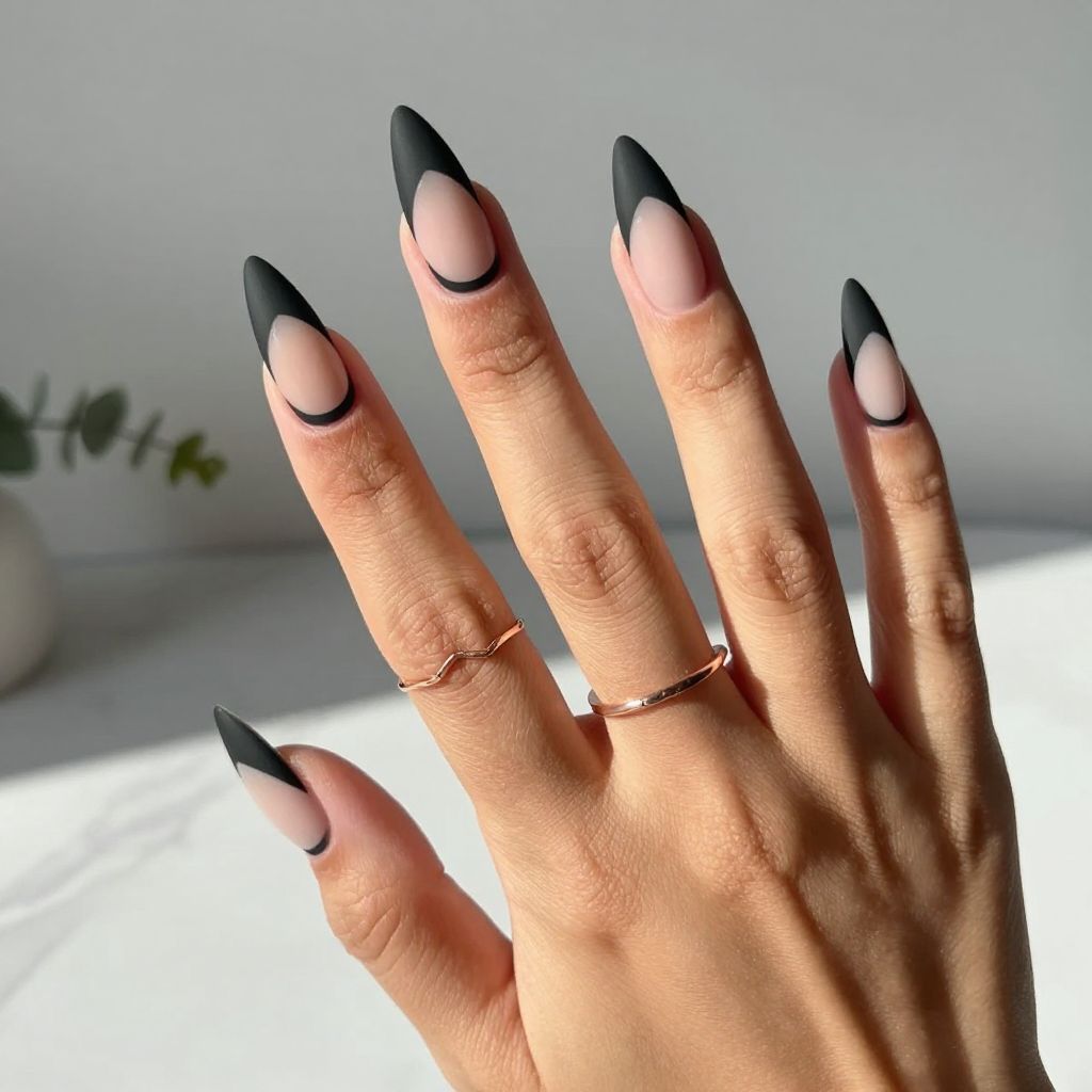 Matte Black with Negative Space Design