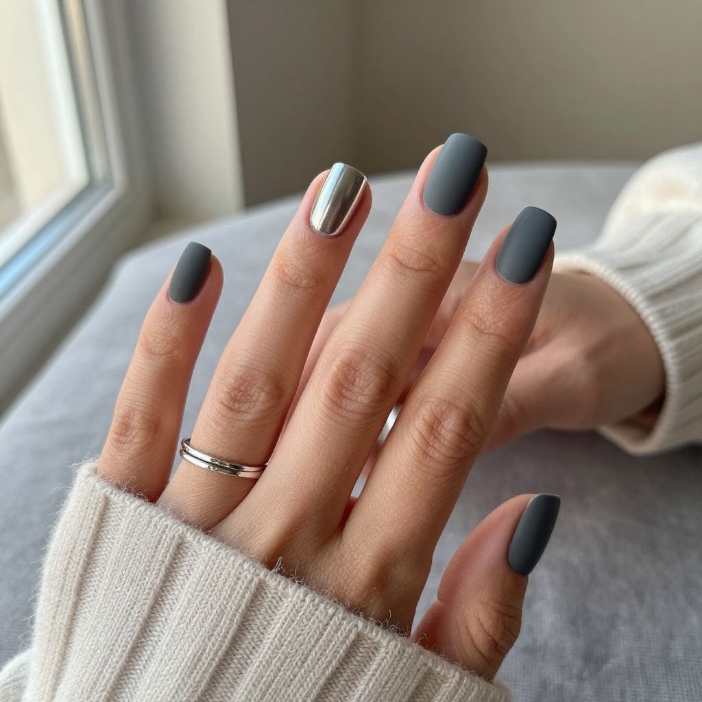 Matte Charcoal With Metallic Accent