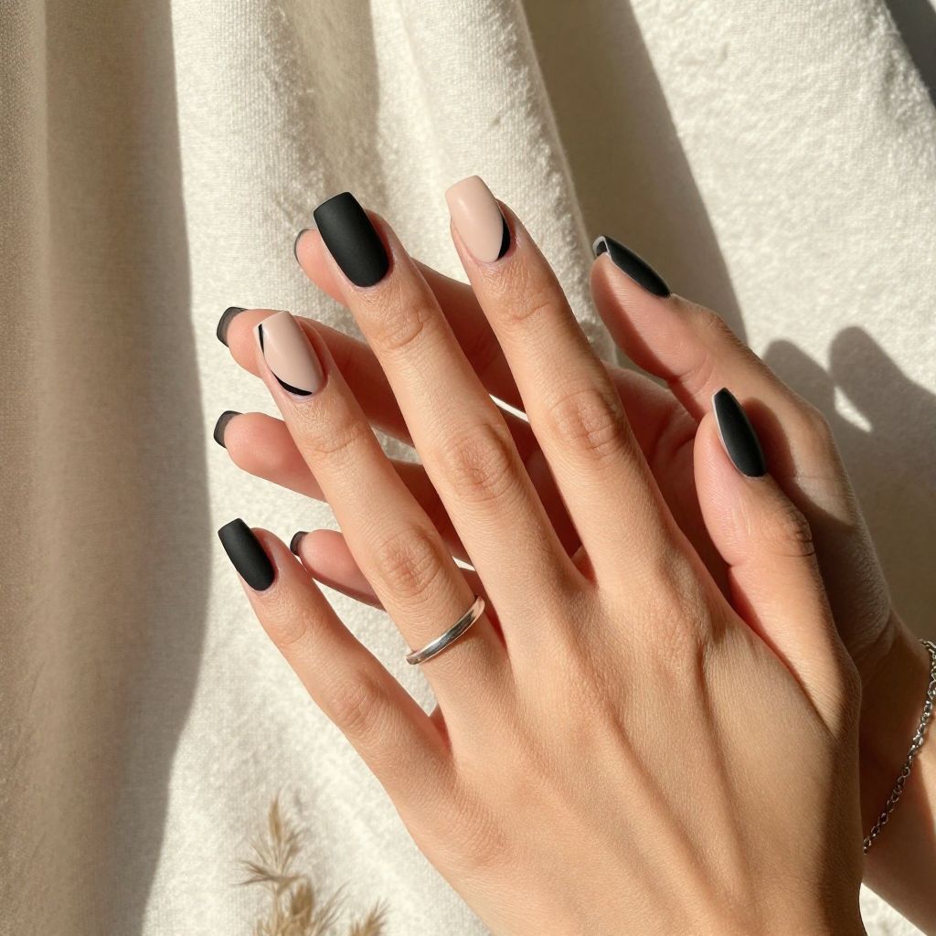Matte Black With Nude Negative Space