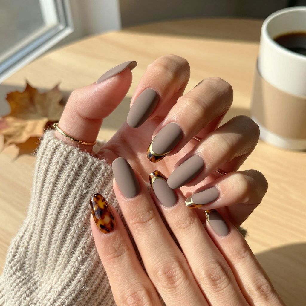 Matte Taupe With Tortoiseshell Accents