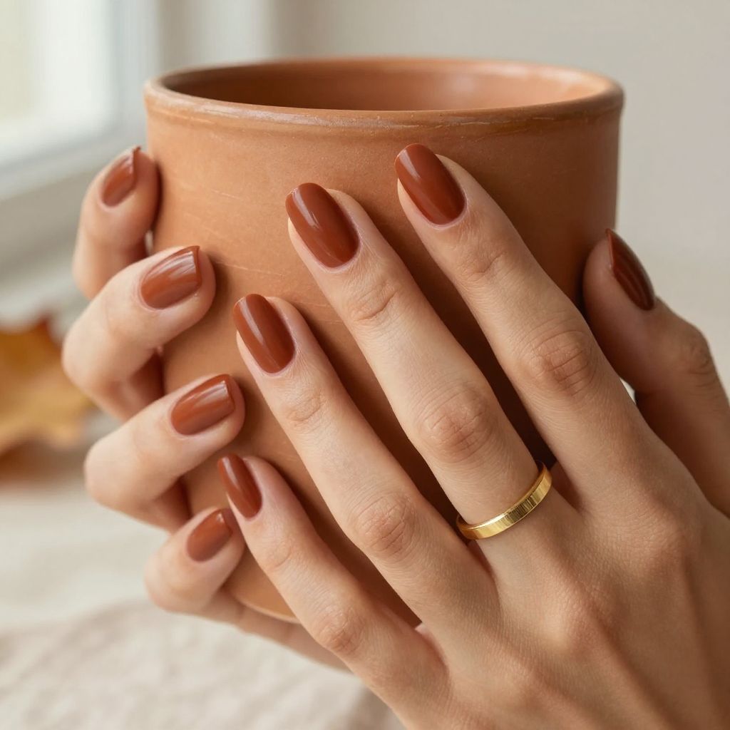 Terracotta matte coffin nails