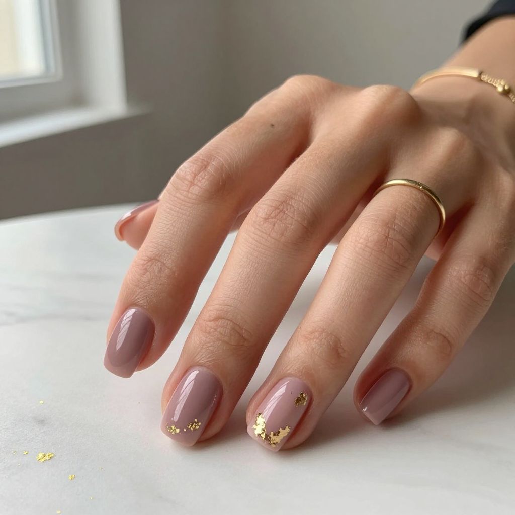 Mauve and Gold Foil Accents