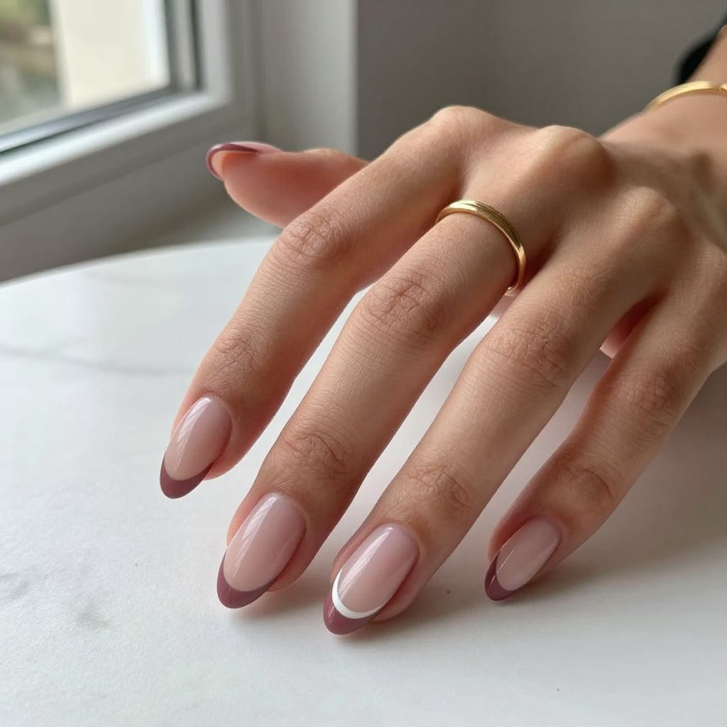 Mauve Tips with Nude Base