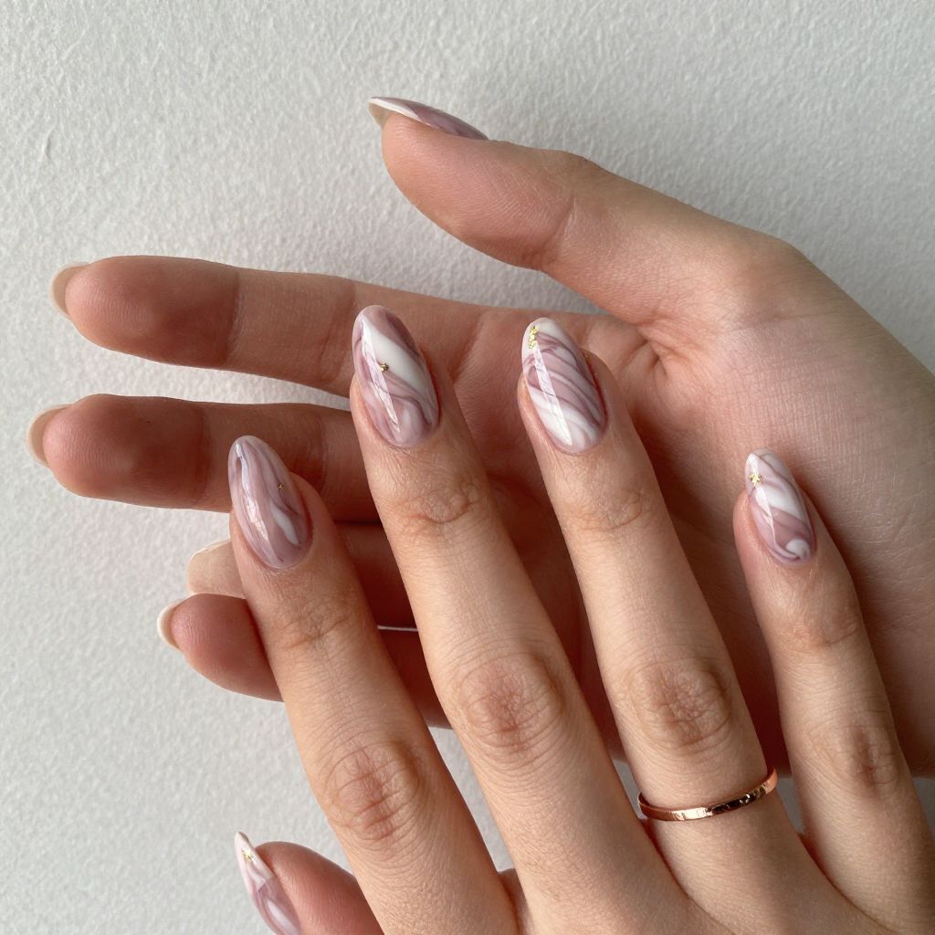Mauve Marble Swirls