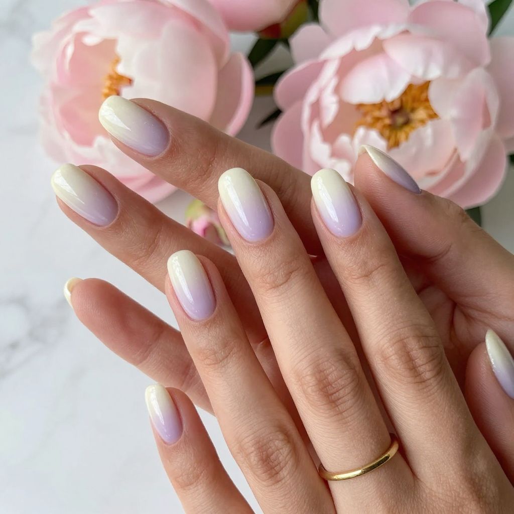 Soft Lilac Ombre Nails