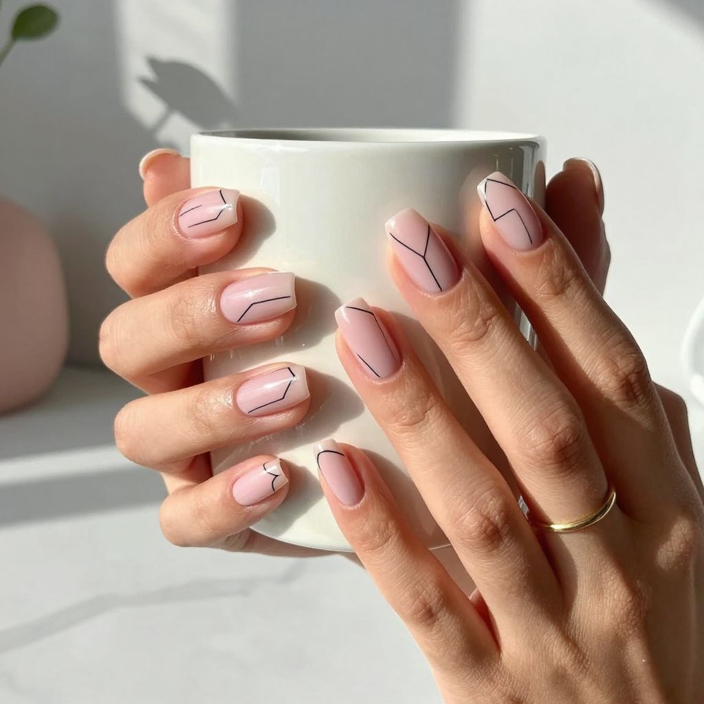 Blush Pink Minimalist Lines