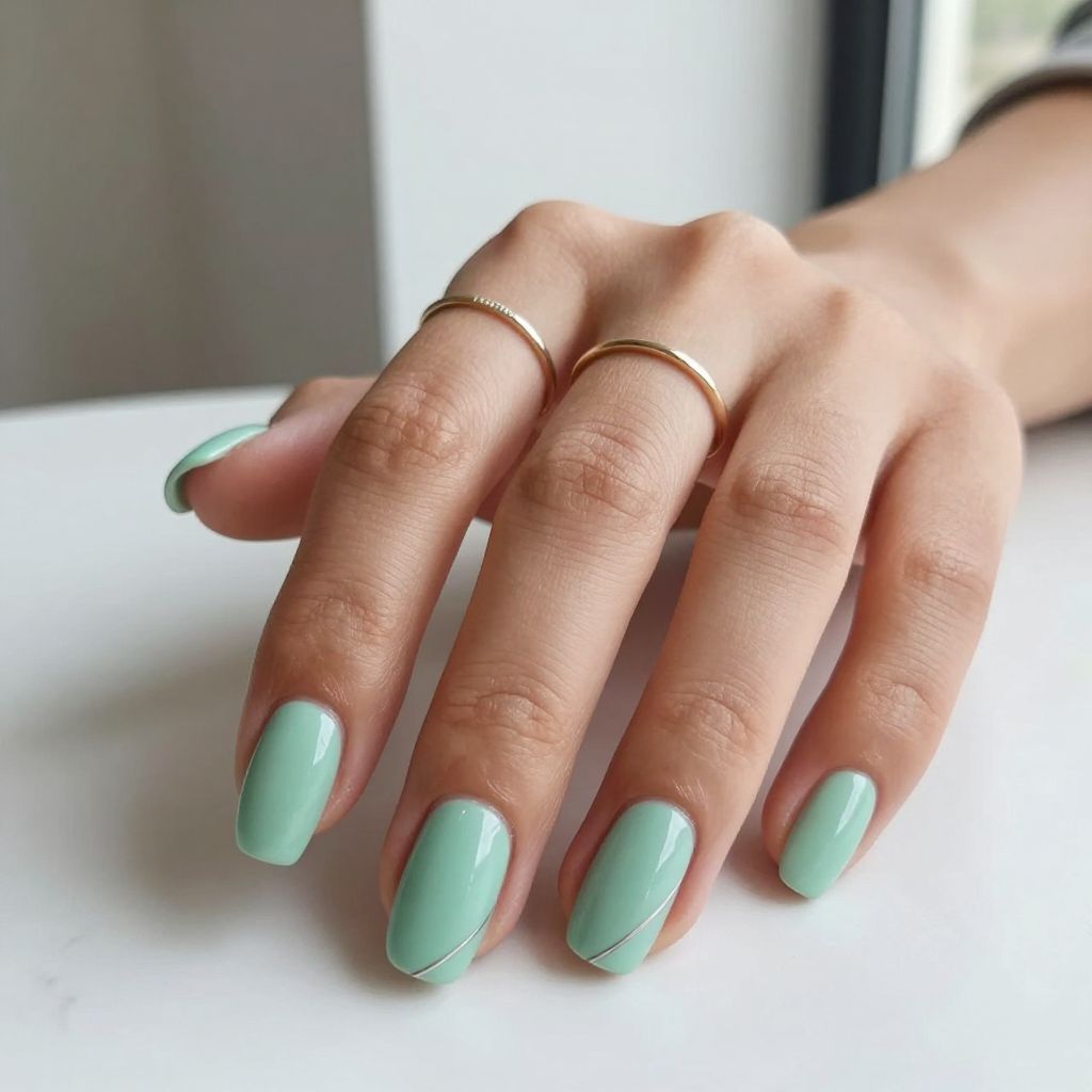 Seafoam Green with Negative Space
