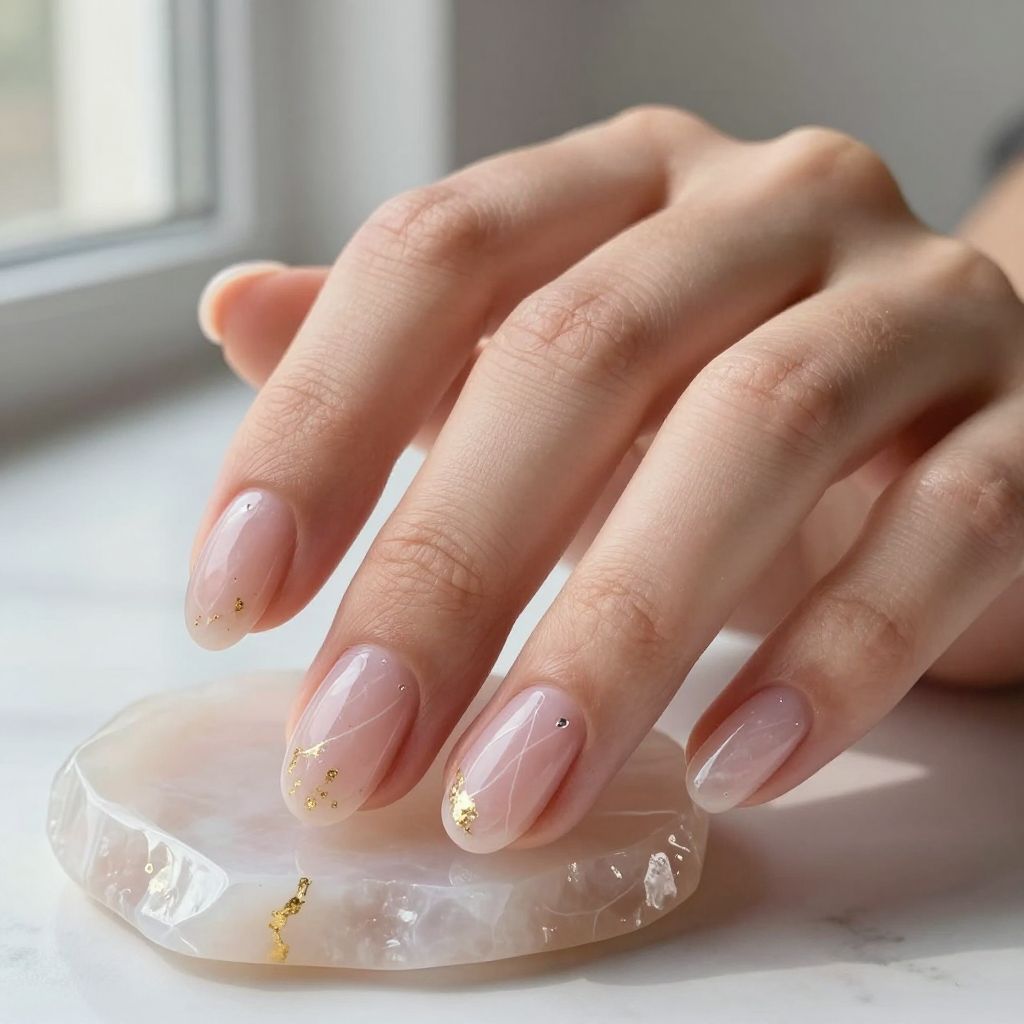 Rose Quartz Dream May nail idea