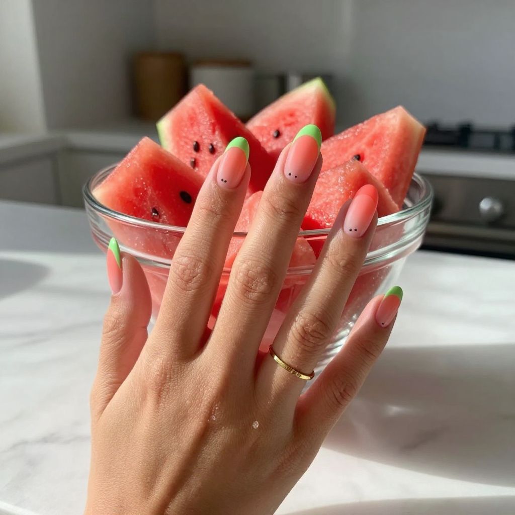 Watermelon Crush Tips May nail idea