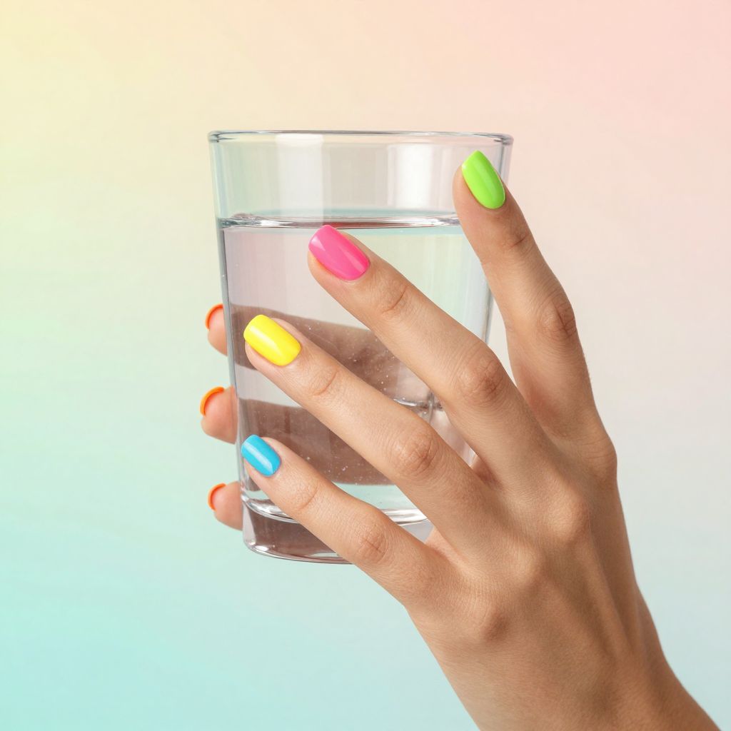 Neon Skittle Mix May nail idea