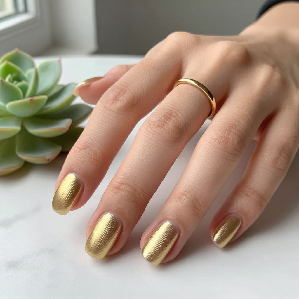 Brushed Gold Metallic Minimalist