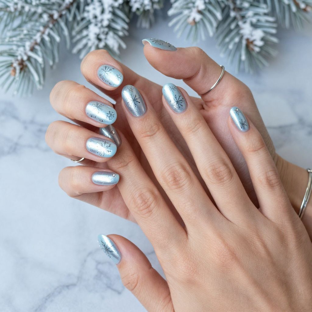 Silver Snowflake Winter Metallic