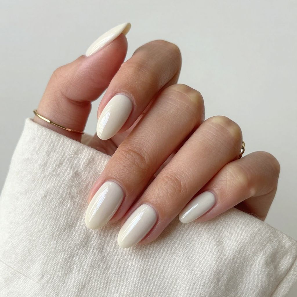 Glossy Almond Milky White