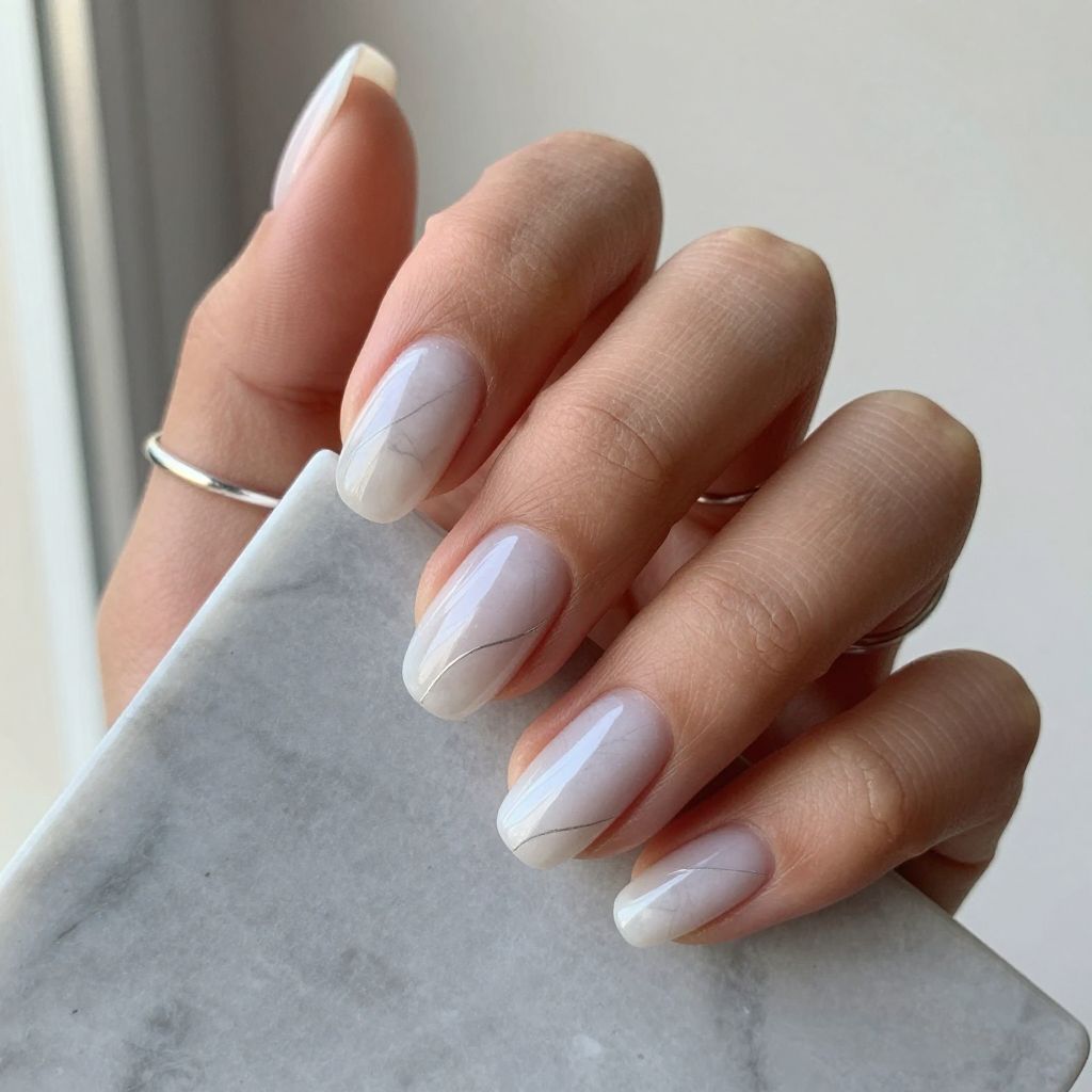 Milky White Marble Veins