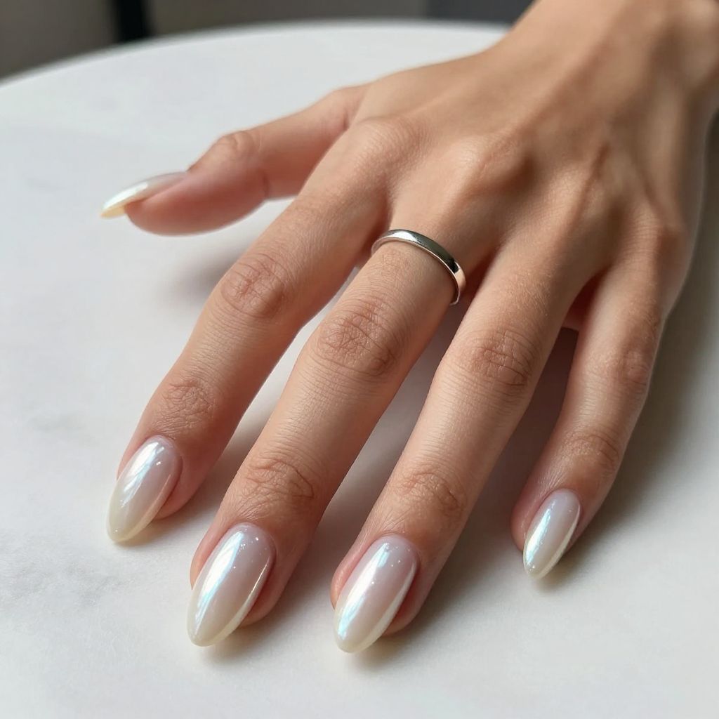 Milky White Chrome Glow
