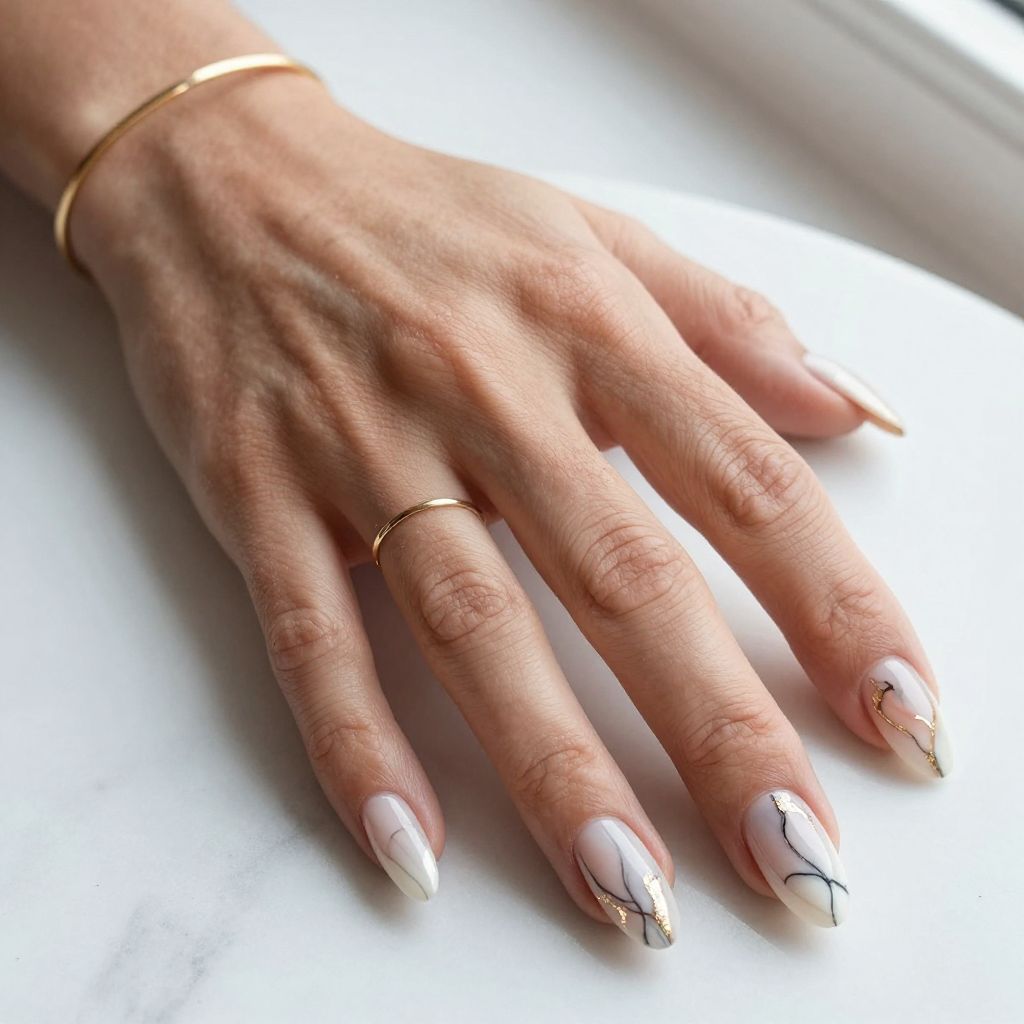 Marble Multicolor Nails