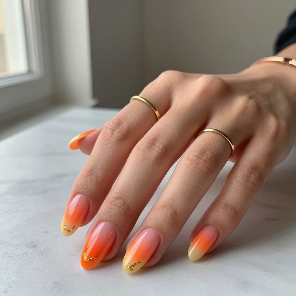 Sunset Gradient with Gold Accents