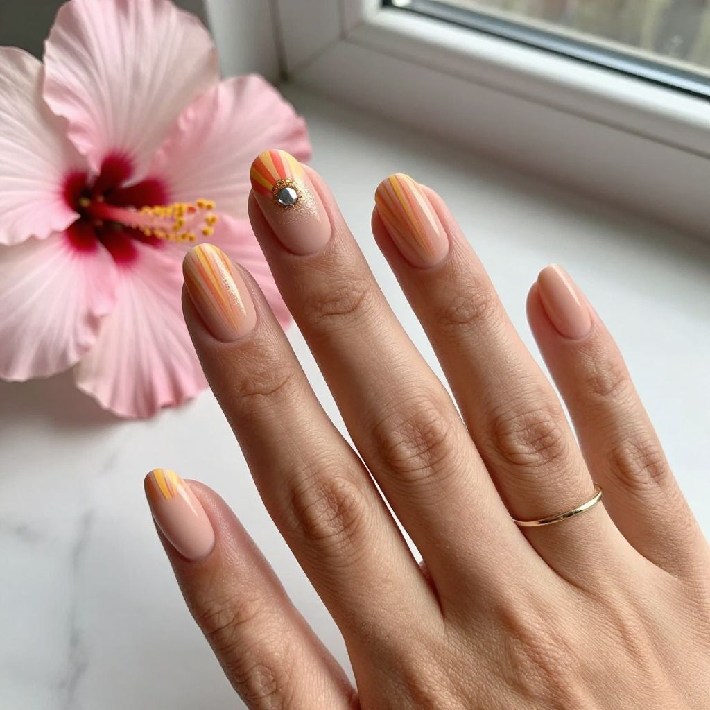 Sunset Burst Nails