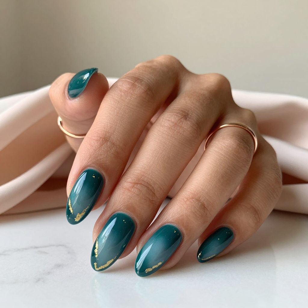 Jewel Tone Ombre Nails