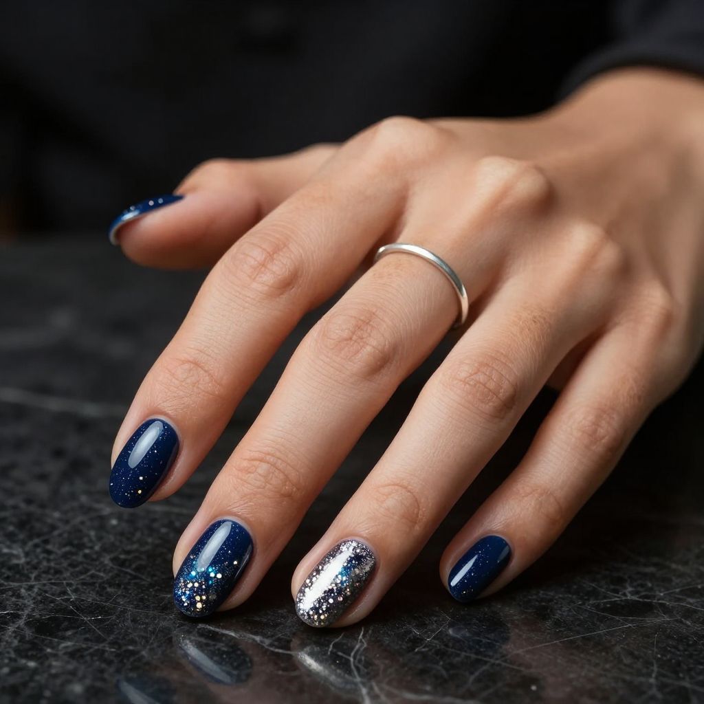 Speckled Galaxy Multicolor Nails