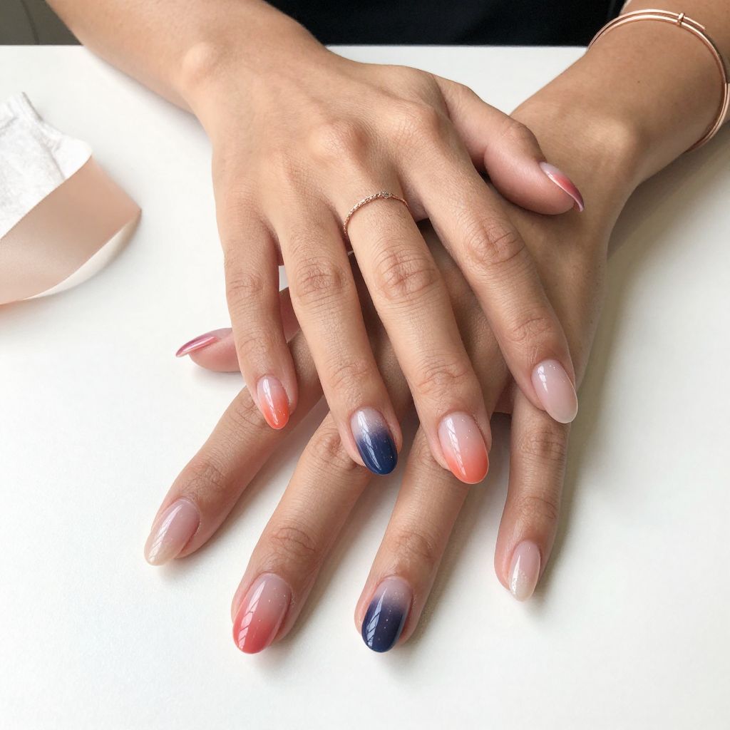 Sunset to Midnight Gradient Nails