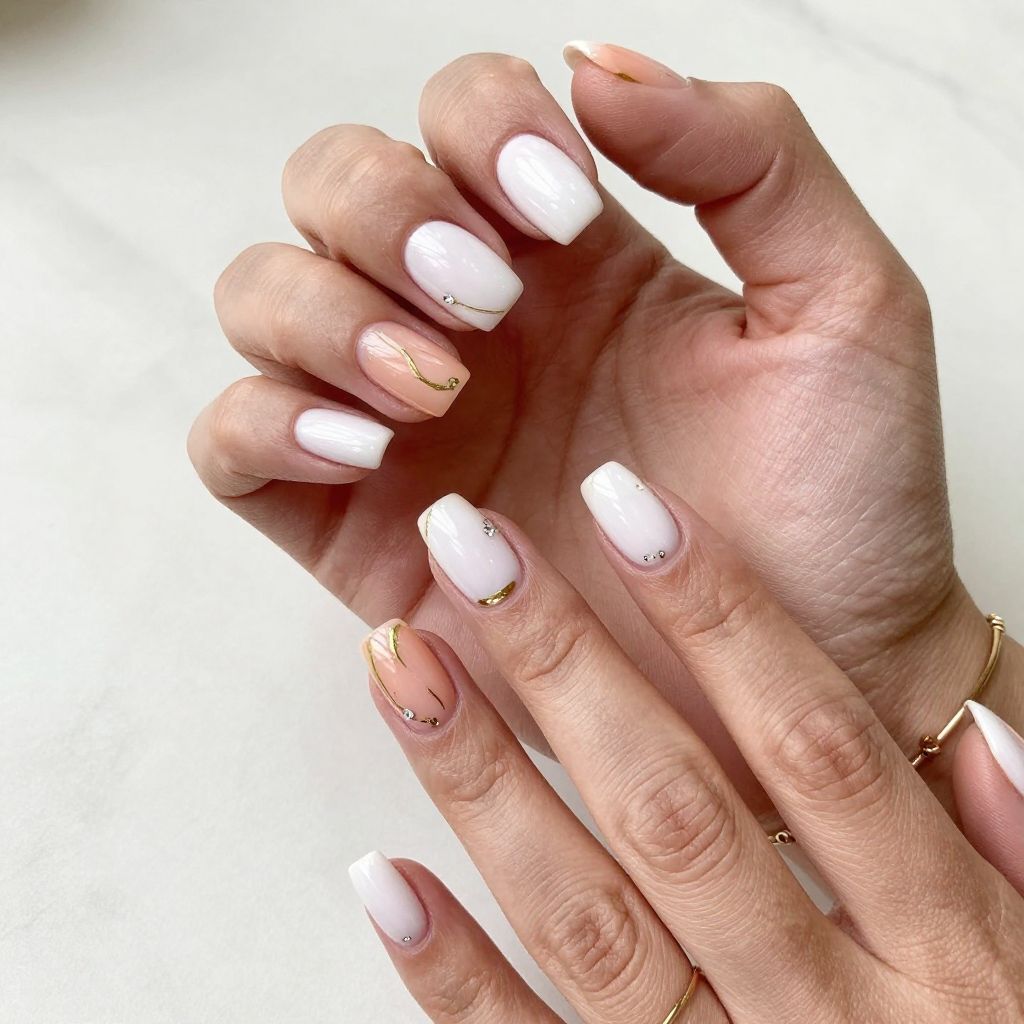Milky Quartz Coffin Nails
