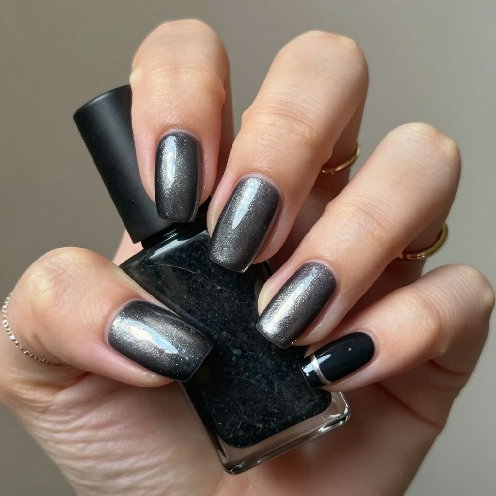 Smoky Cat Eye Magnet Nails