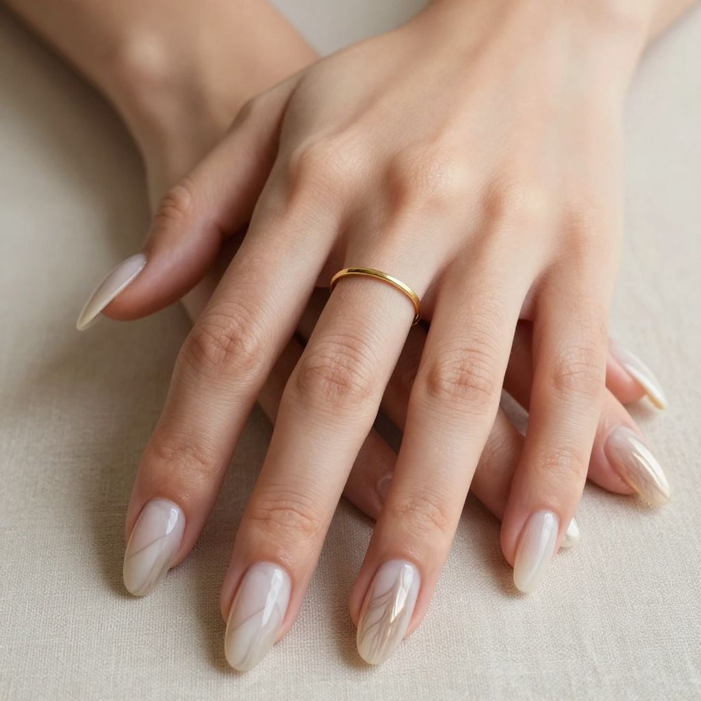 Milky Quartz Coffin Nails