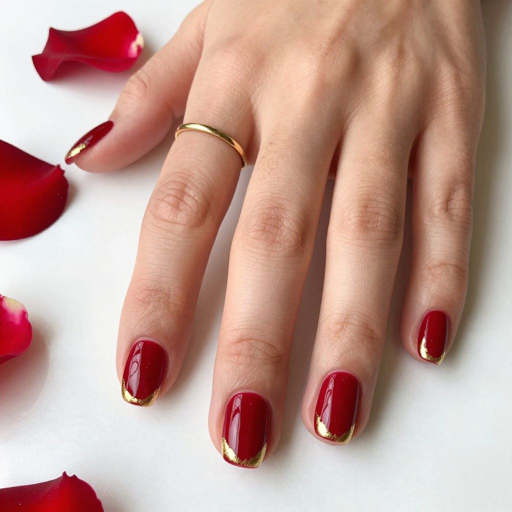 Classic Red With Gold Leaf Accents