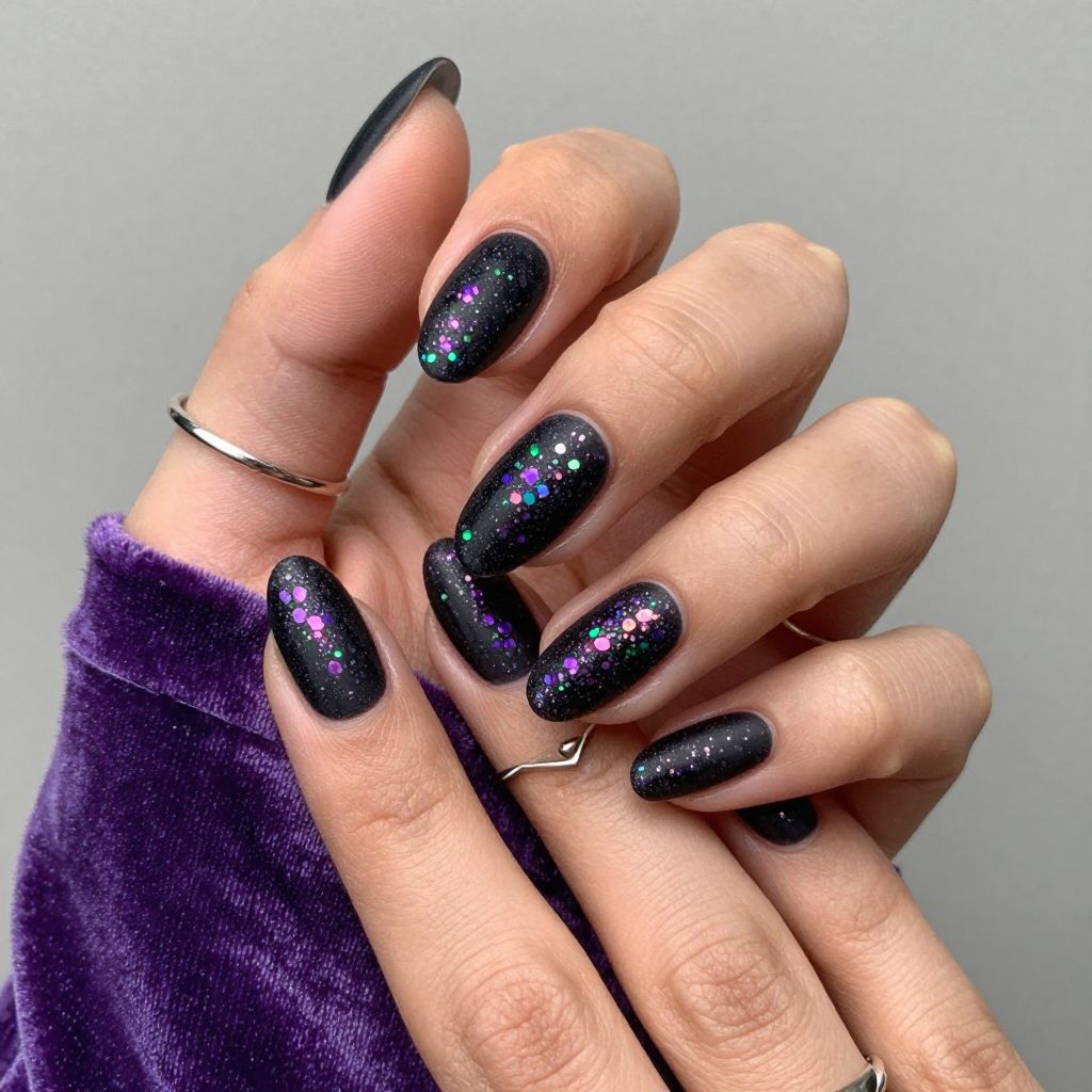 Matte Black With Holographic Flakes