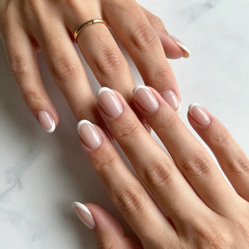 Nail Art Ideas For Short Nails - Clean White With Negative Space Arches