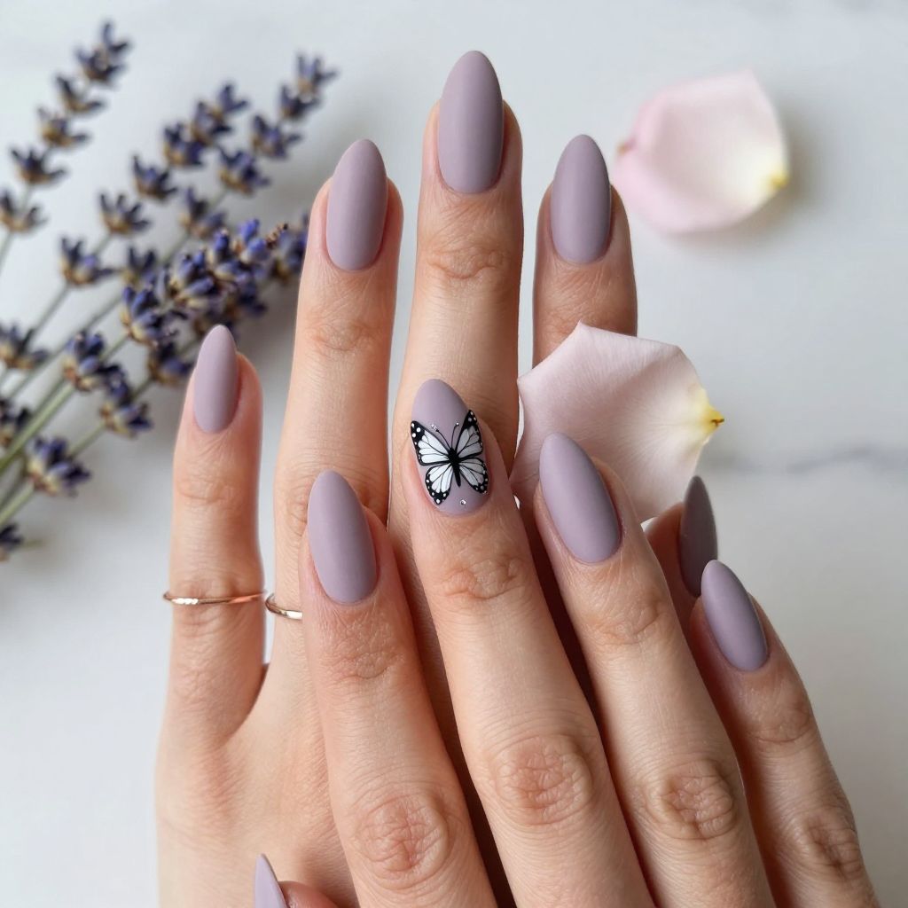 Soft Lavender with Butterfly