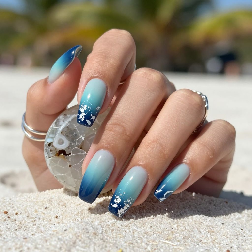 Ombre Ocean Gradient Nails