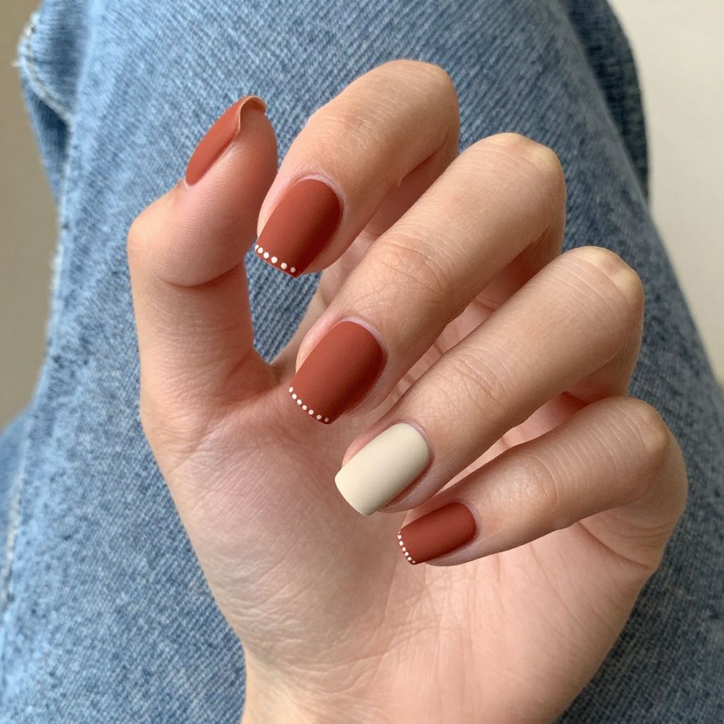 Terracotta matte nails
