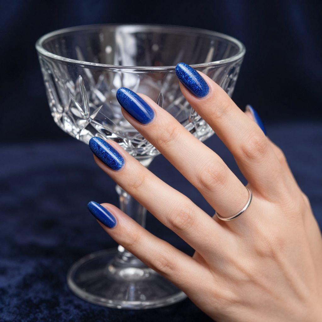 Sapphire glitter fade nails