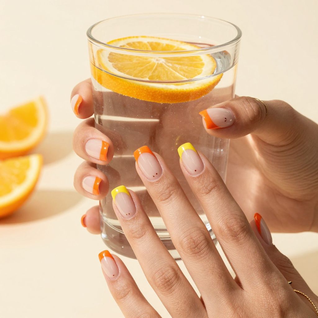 Citrus french twist nails